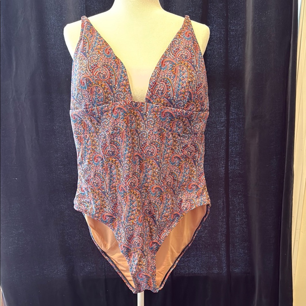 J Crew Paisley Print One-Piece Swimsuit
